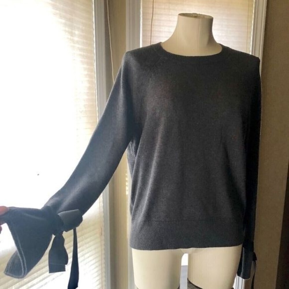 J.Crew woven Tie Bell Sleeve Pullover NWT